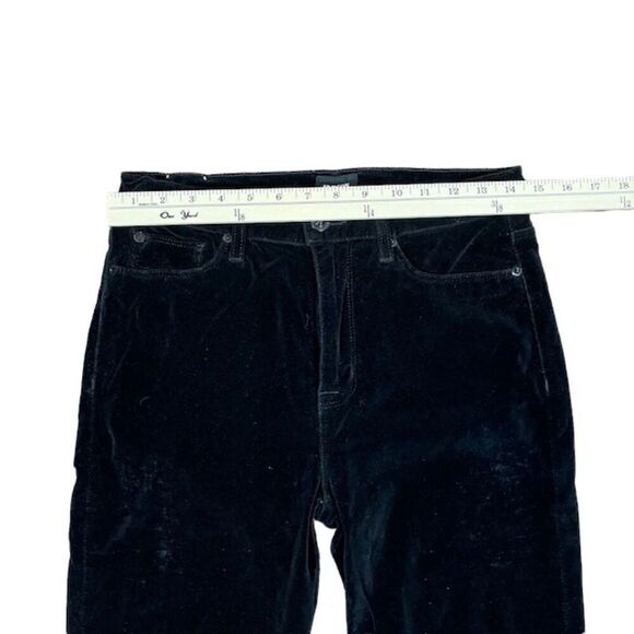Hudson Nix High Rise Lace Hem Black Velvet Cropped Skinny Pants Size 29 - Picture 4 of 14